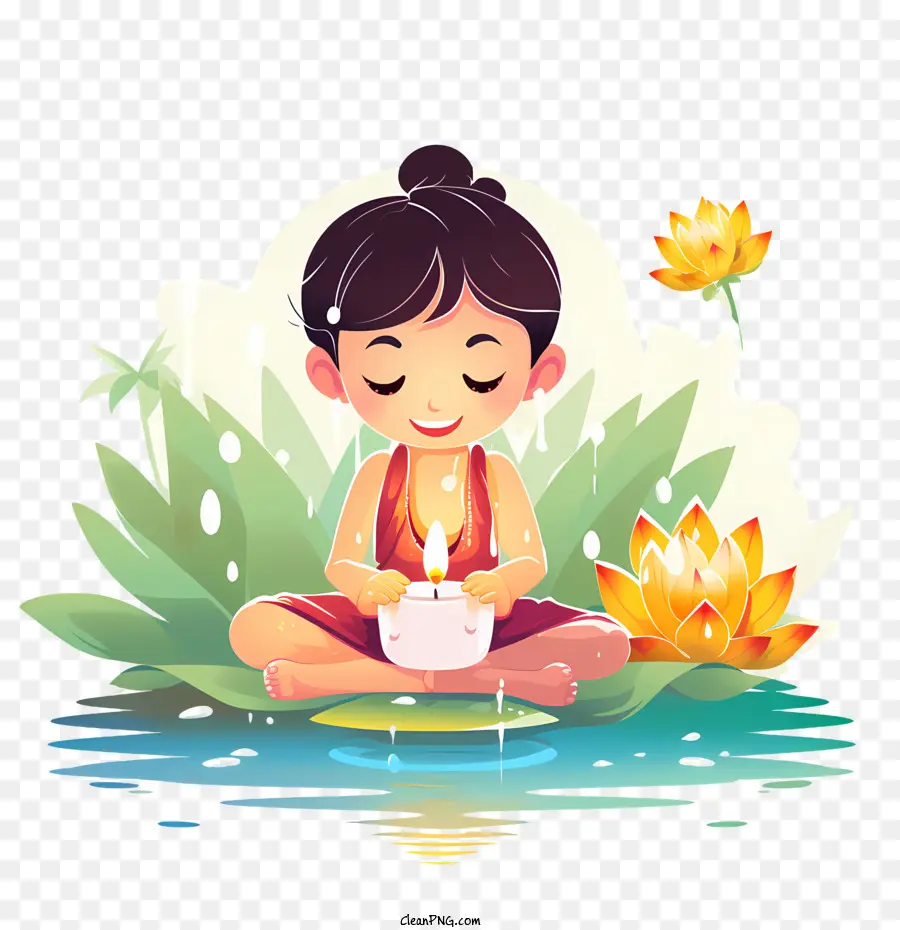 Loy Krathong，Vela Sobre El Agua PNG