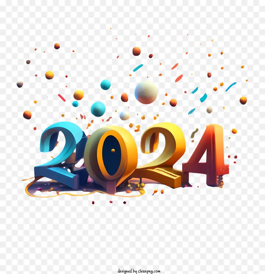 2024 Año Nuevo，Feliz Año Nuevo PNG