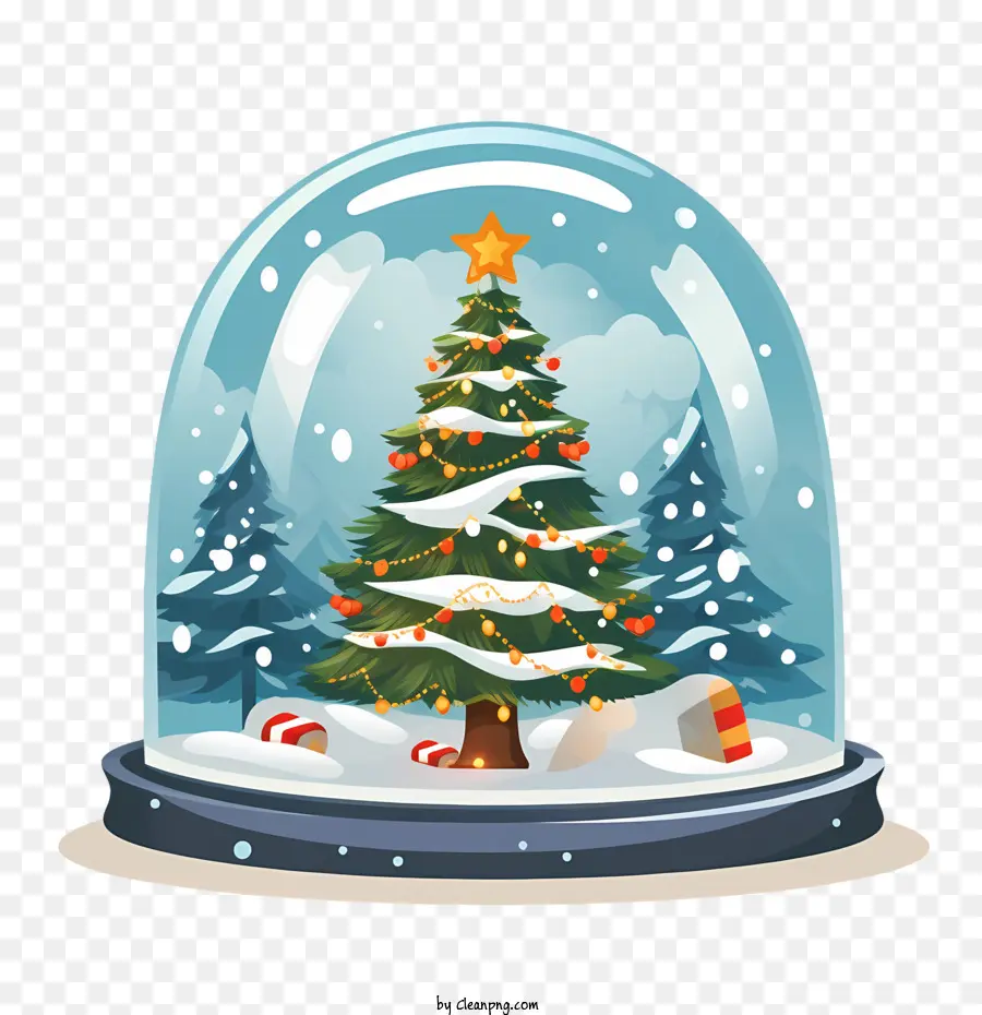 Bola De Nieve Navideña，árbol De Navidad PNG