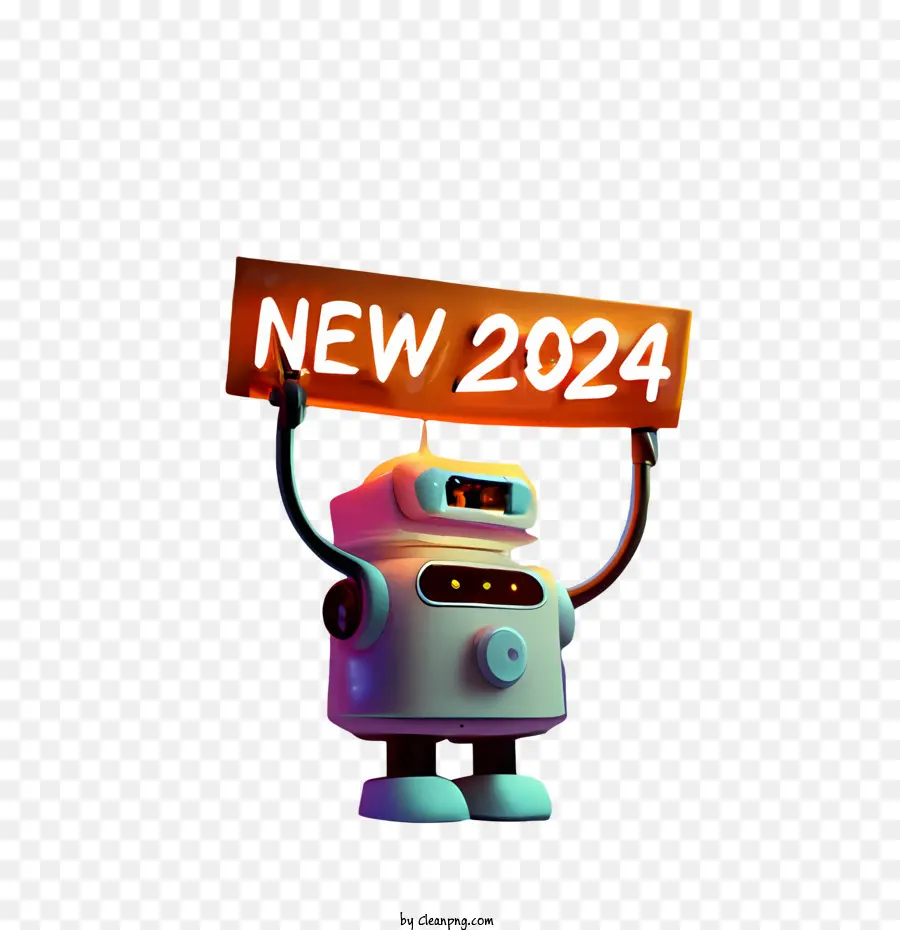 2024 Año Nuevo，Robot PNG