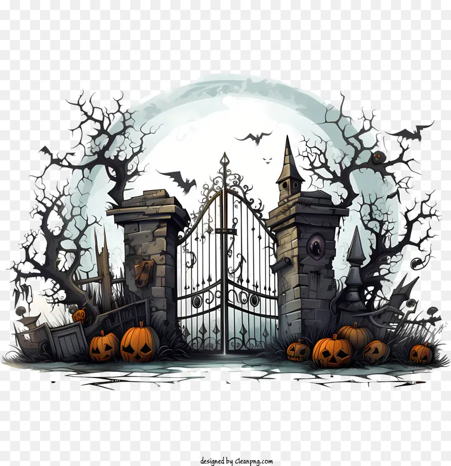 Cementerio De Halloween，Puerta PNG