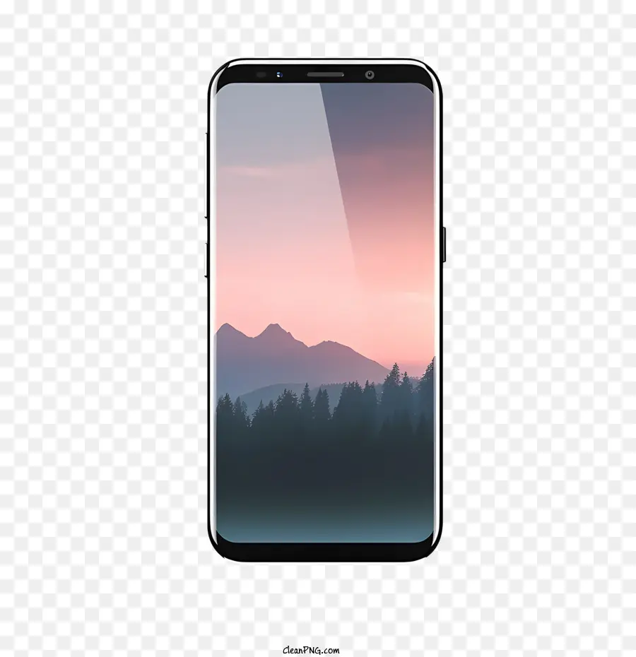 Smartphone Maqueta，Paisaje PNG
