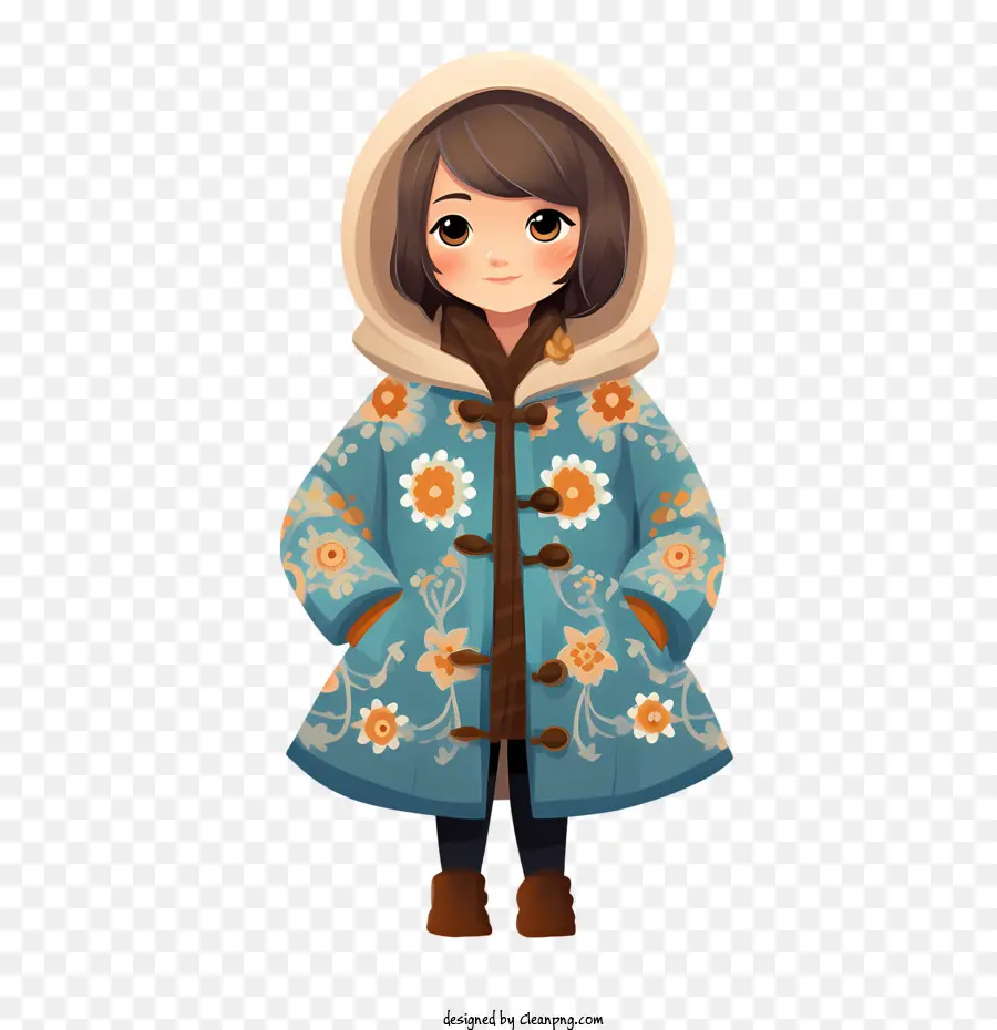 Chica De Invierno，Chica En Abrigo De Invierno PNG