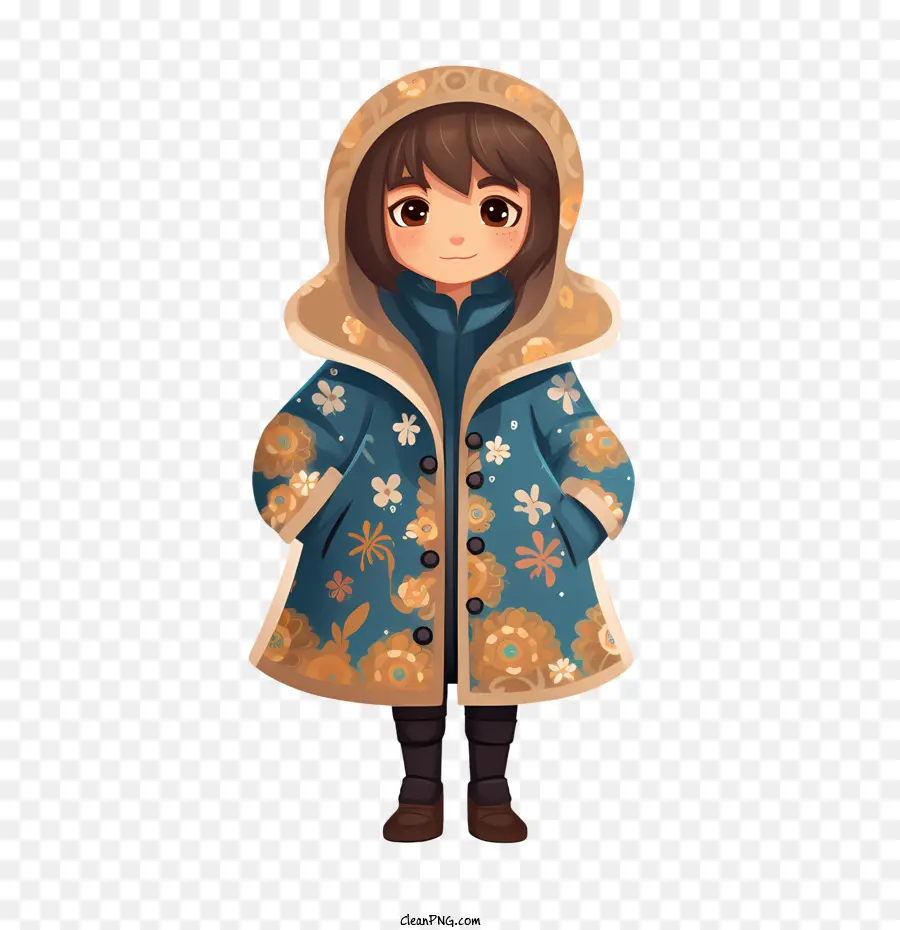 Invierno Niña，Abrigo PNG