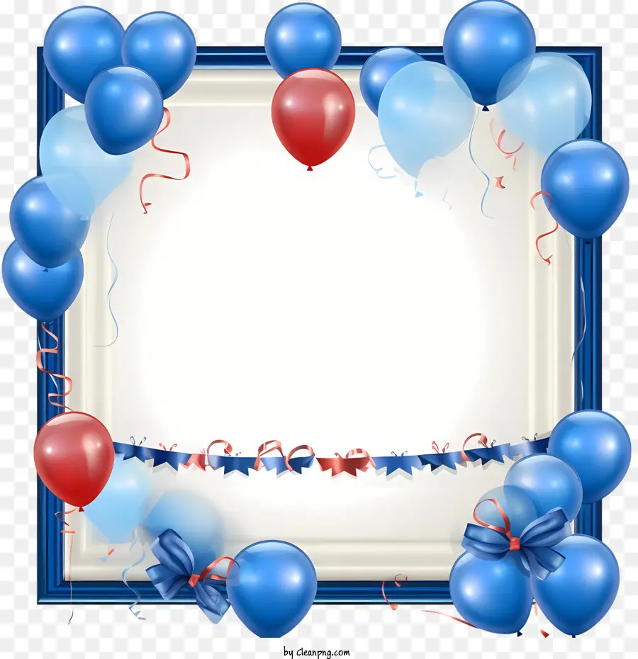 Marco De Cumpleaños，Globos Azules PNG