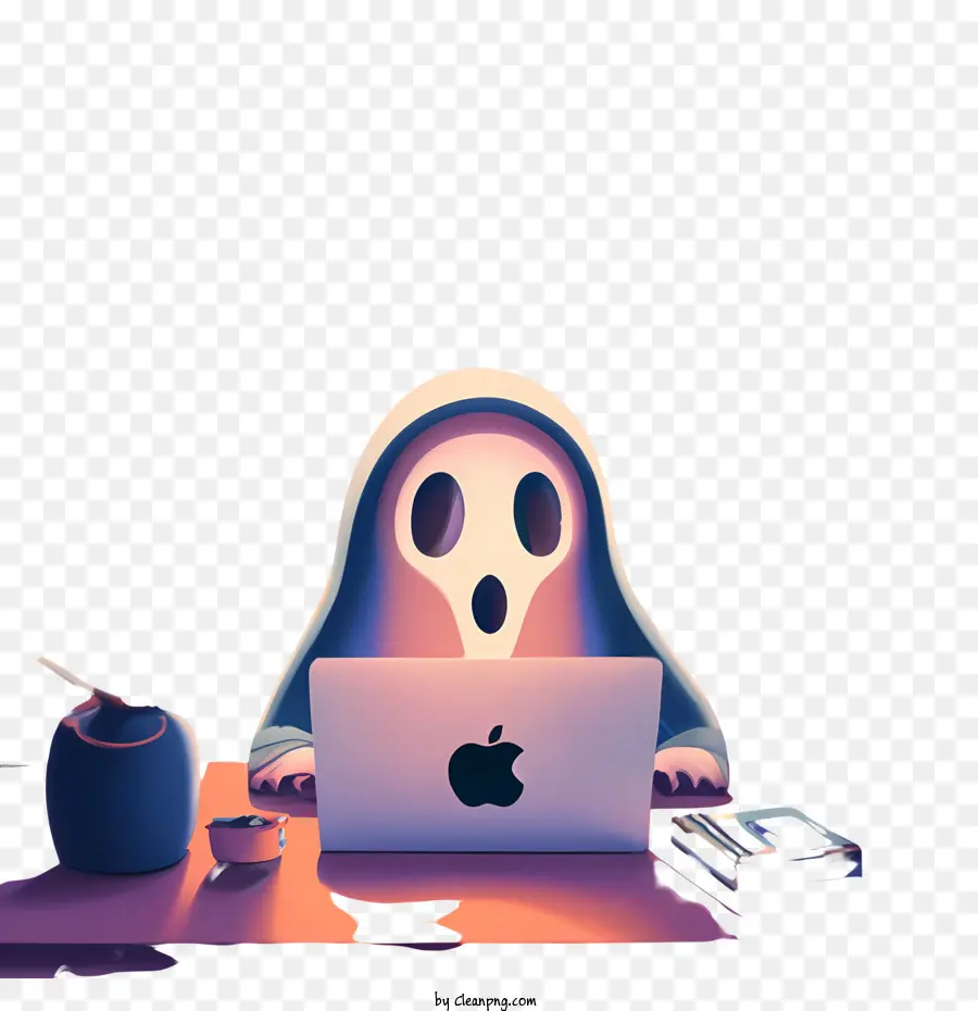 Feliz Halloween，Fantasma Con Portátil PNG