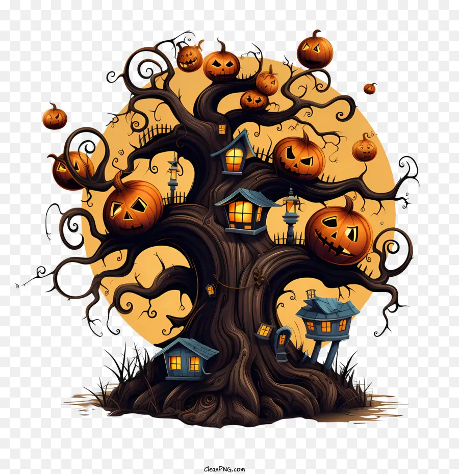 árbol De Halloween，Spooky PNG