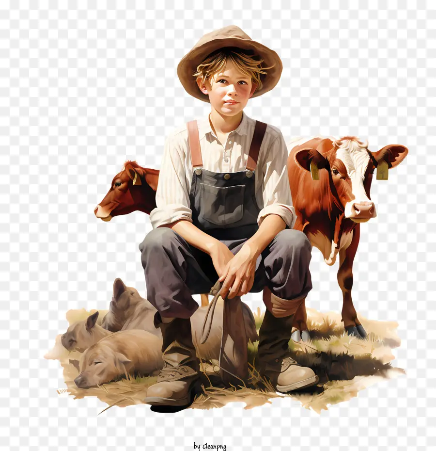 Agricultor Día，Vaca PNG