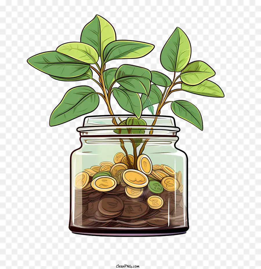 Día Mundial Del Ahorro，Planta De Dinero PNG