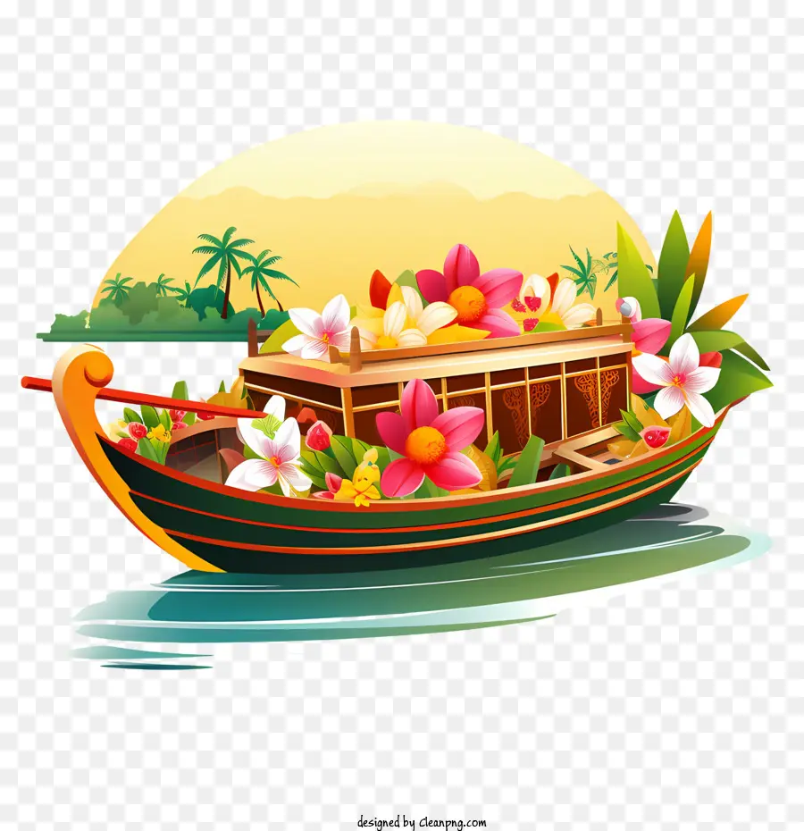 Barco Onam，Barco De Flores PNG