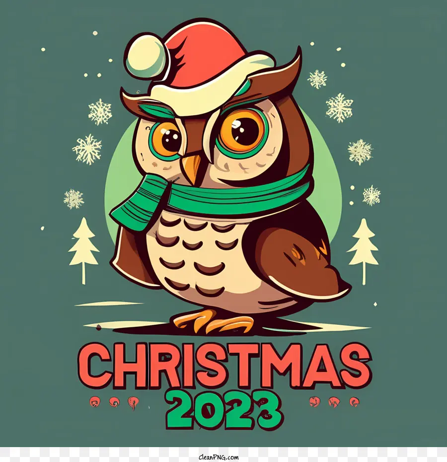 2023 Feliz Navidad，Lechuza PNG
