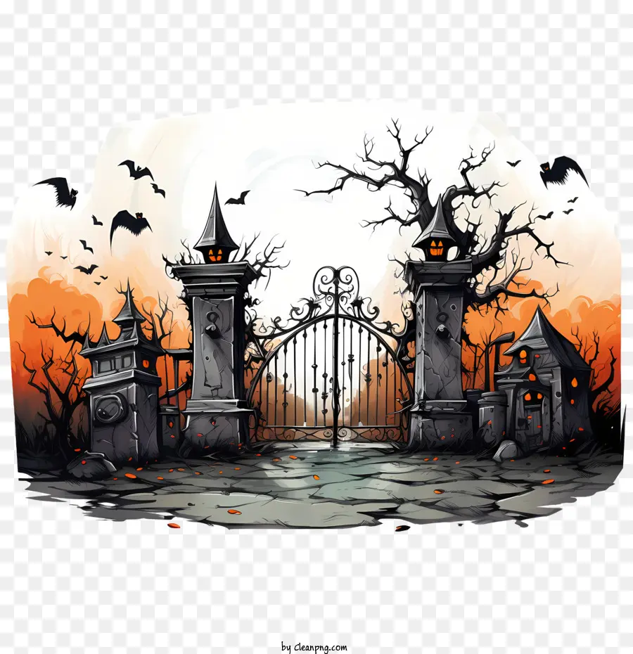 Cementerio De Halloween，Puertas PNG