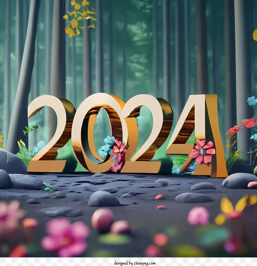 2024 Año Nuevo，Número De PNG