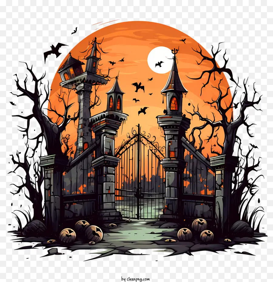 Cementerio De Halloween，Embrujada PNG