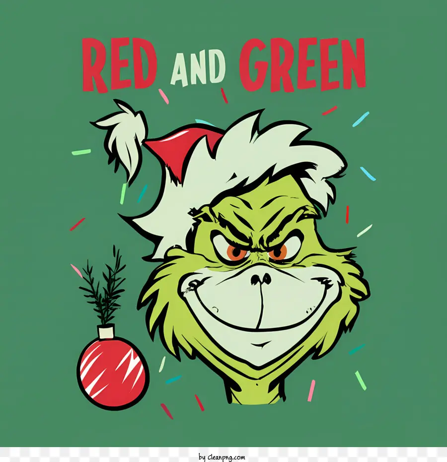 Grinch，El Rojo Y El Verde PNG