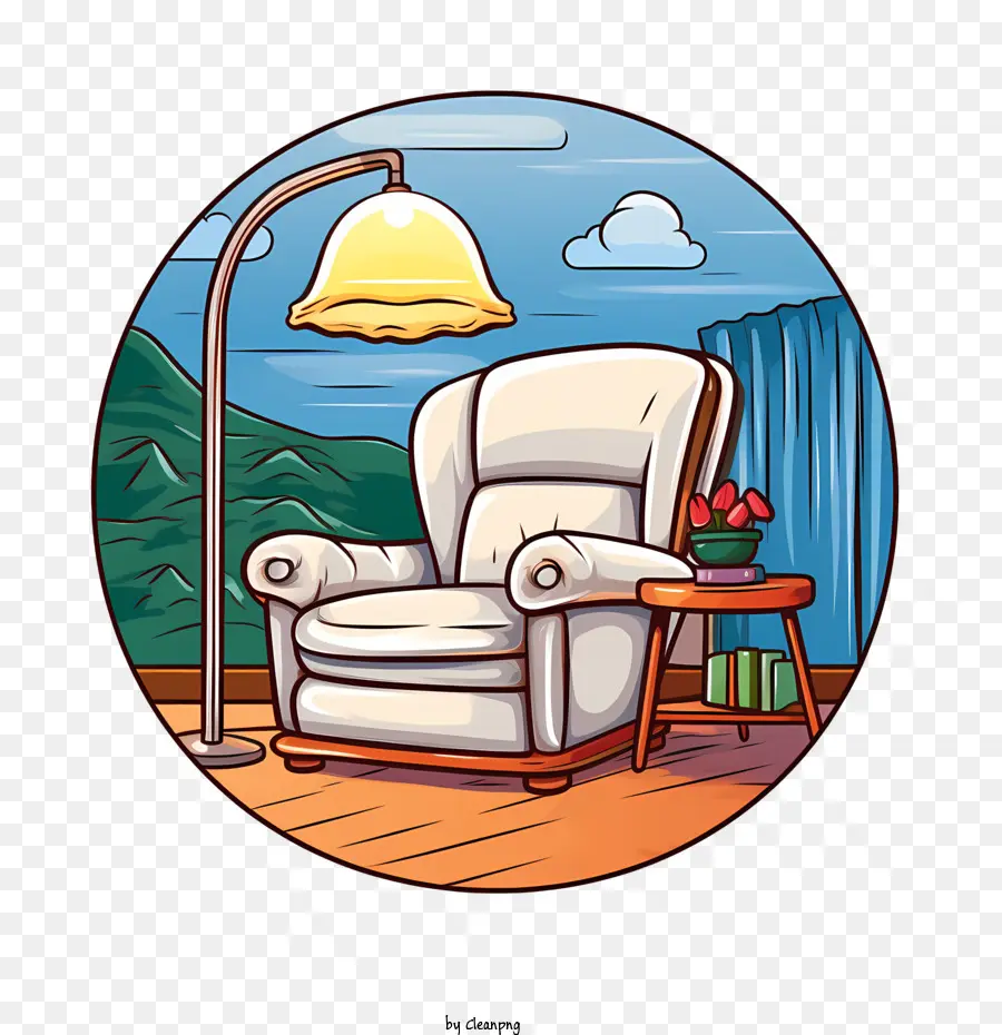 Sofá Y Lámpara，Sillón Acogedor PNG