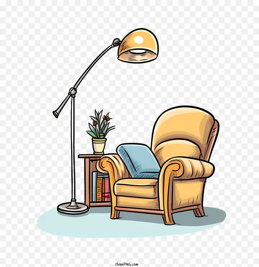 Sofá Y Lámpara，Sillón Acogedor PNG