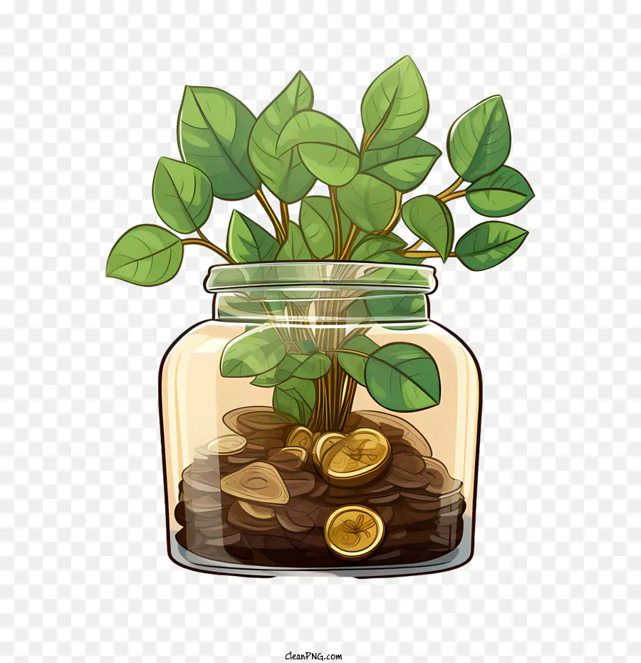 Día Mundial Del Ahorro，Planta De Dinero PNG