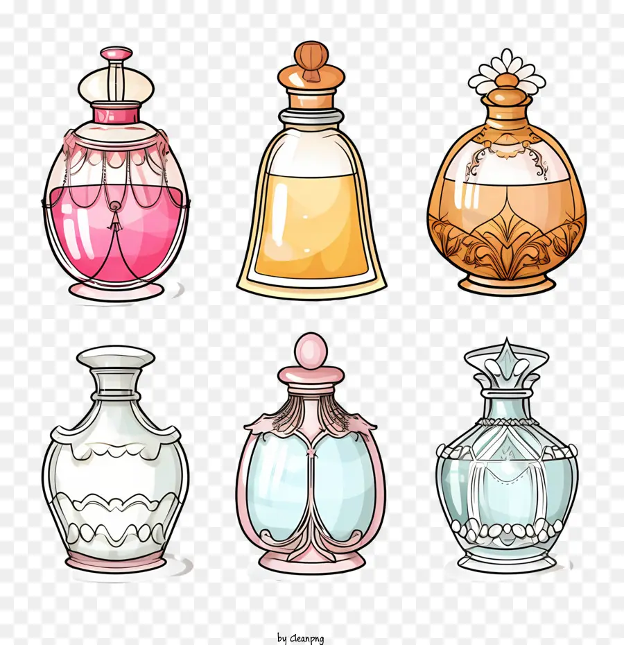 Botella De Perfume，De La Vendimia PNG