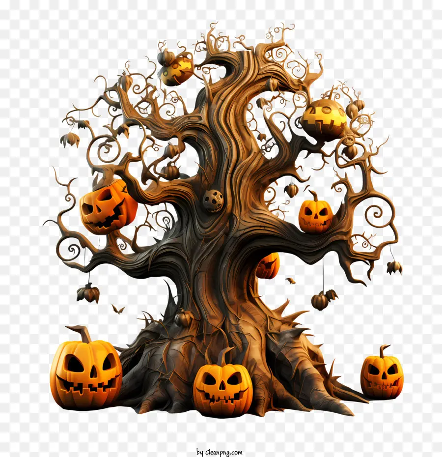 árbol De Halloween，Calabazas PNG