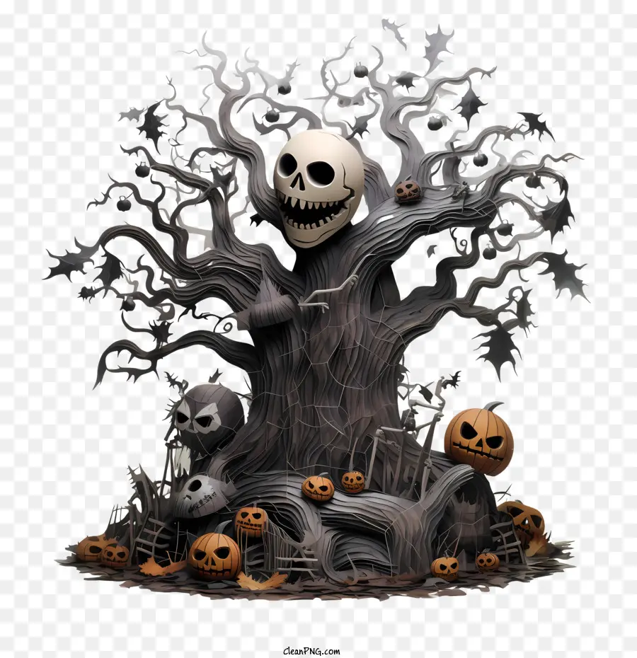 árbol De Halloween，Pesadilla PNG