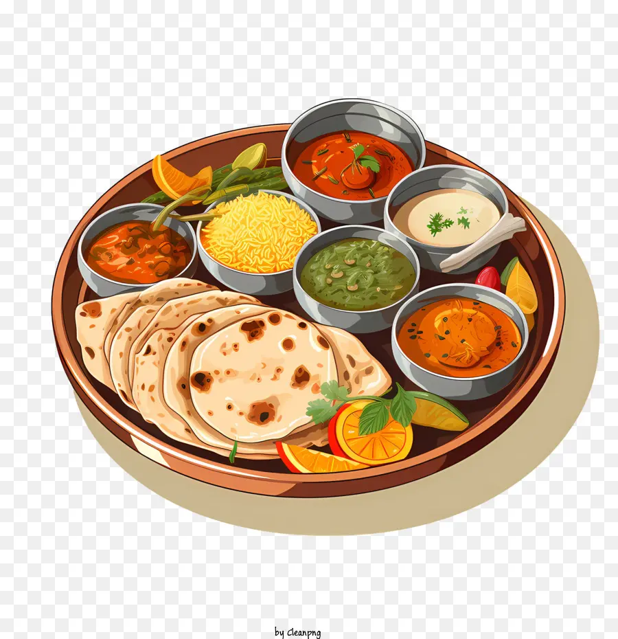 Cocina Tradicional India Thali，Alimento PNG