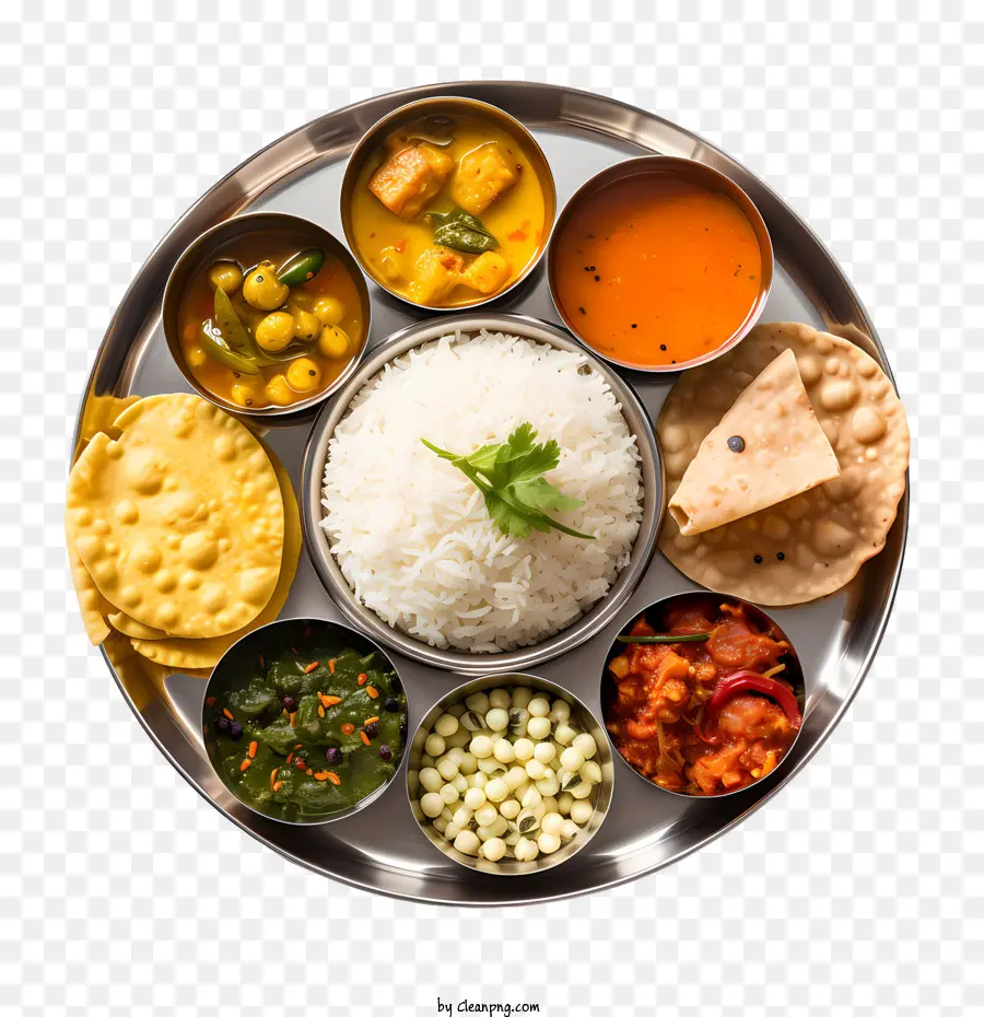 Cocina India Tradicional Thali，La Comida PNG