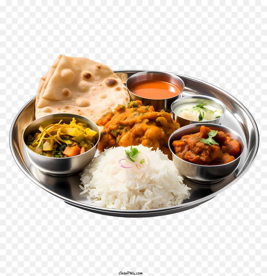 Cocina India Tradicional Thali，Pollo Tikka PNG