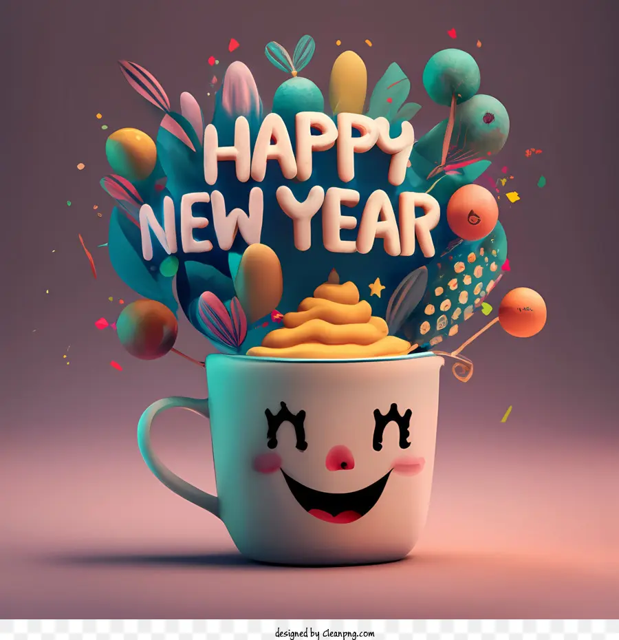 Feliz Año Nuevo，Taza PNG