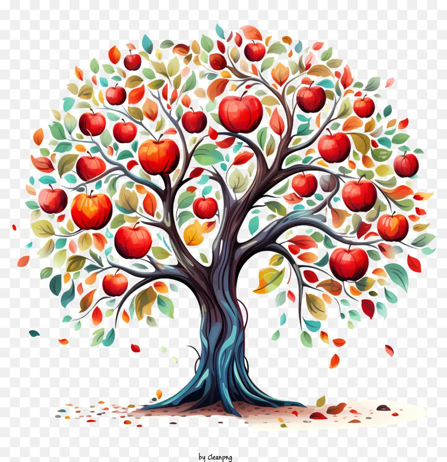 árbol De Manzana，Colorido PNG