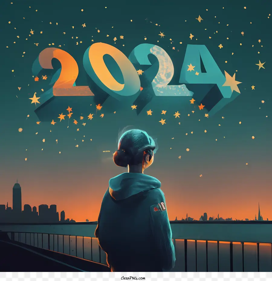 2024 Feliz Año Nuevo，2024 PNG