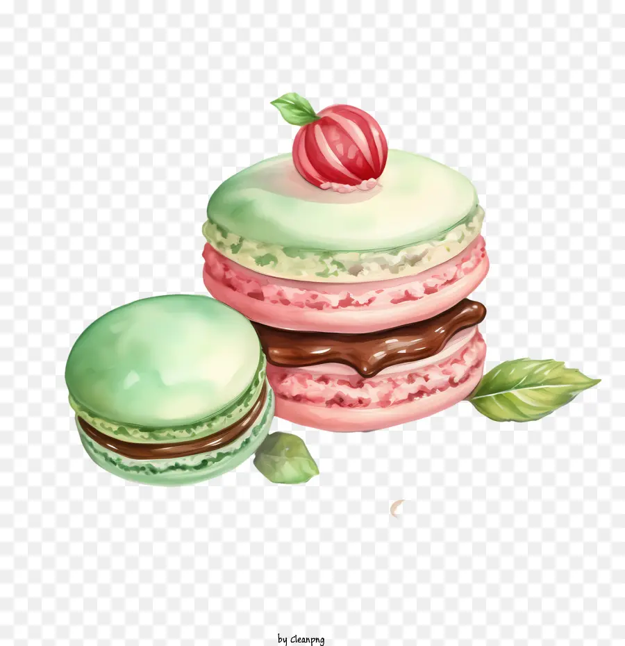 Día Del Macarrón，Macarrones Y Menta PNG