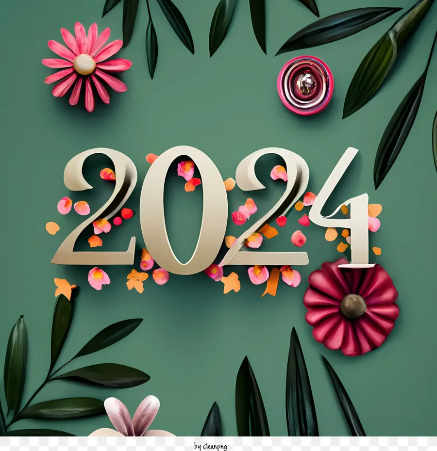 2024 Feliz Año Nuevo，Número De PNG