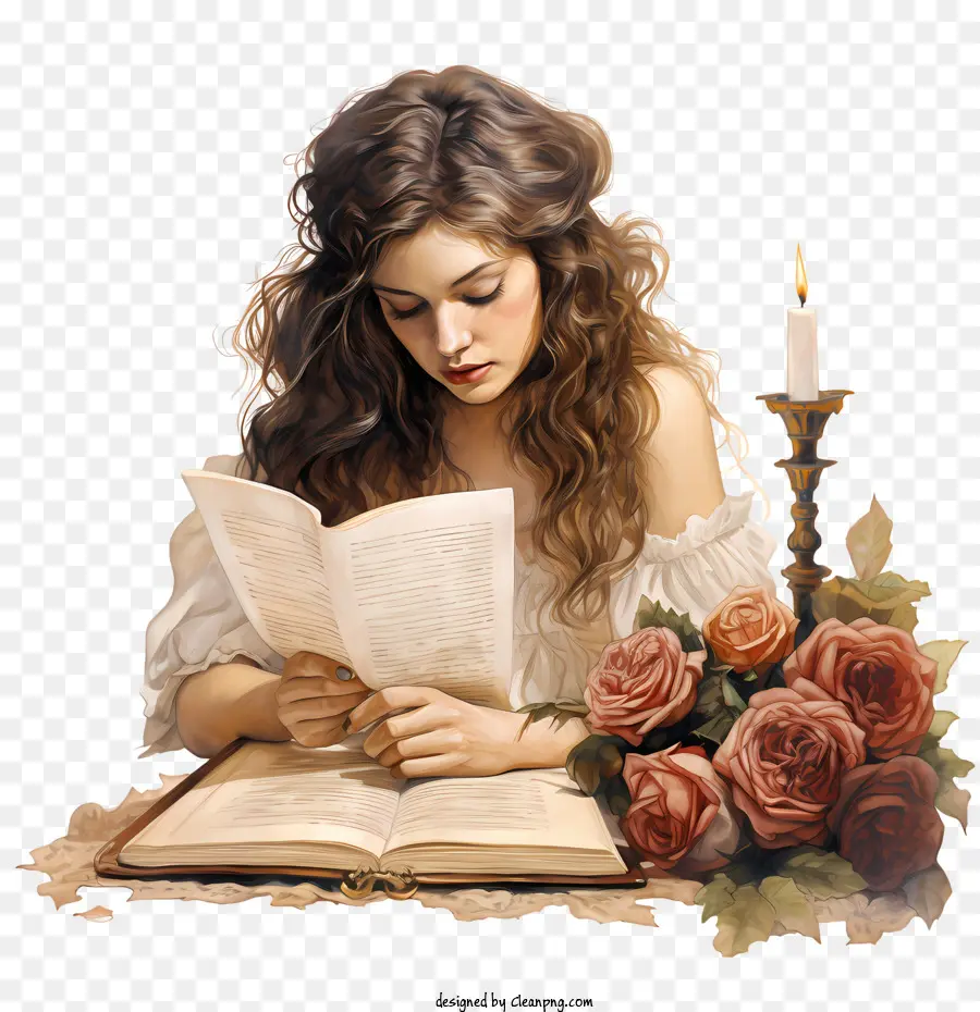 Libro De Lectura，Mujer PNG