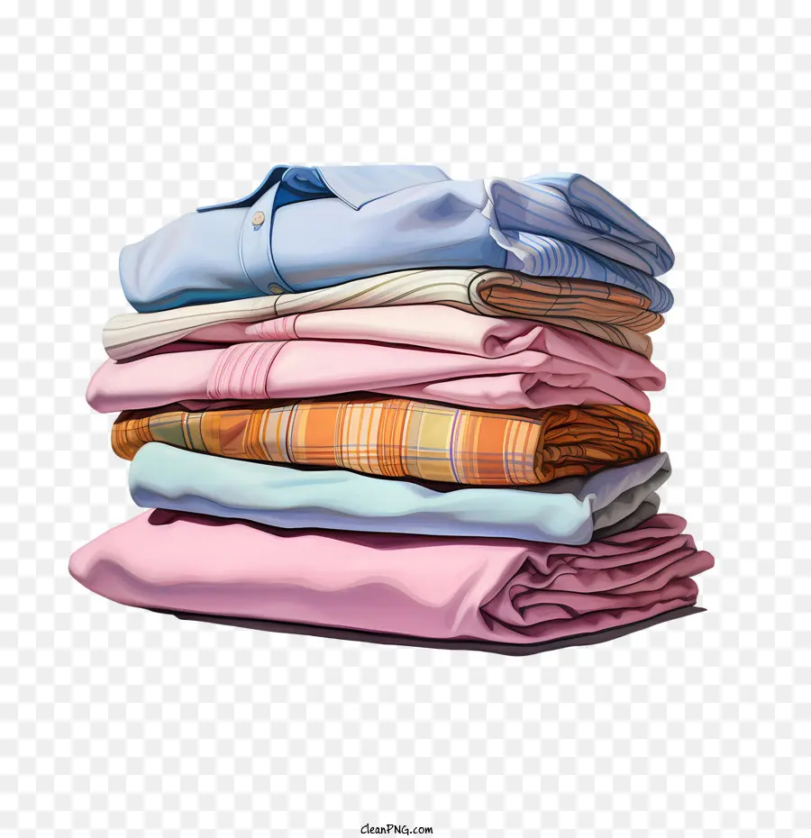 Pila De Ropa，Camisas Con Cuello PNG