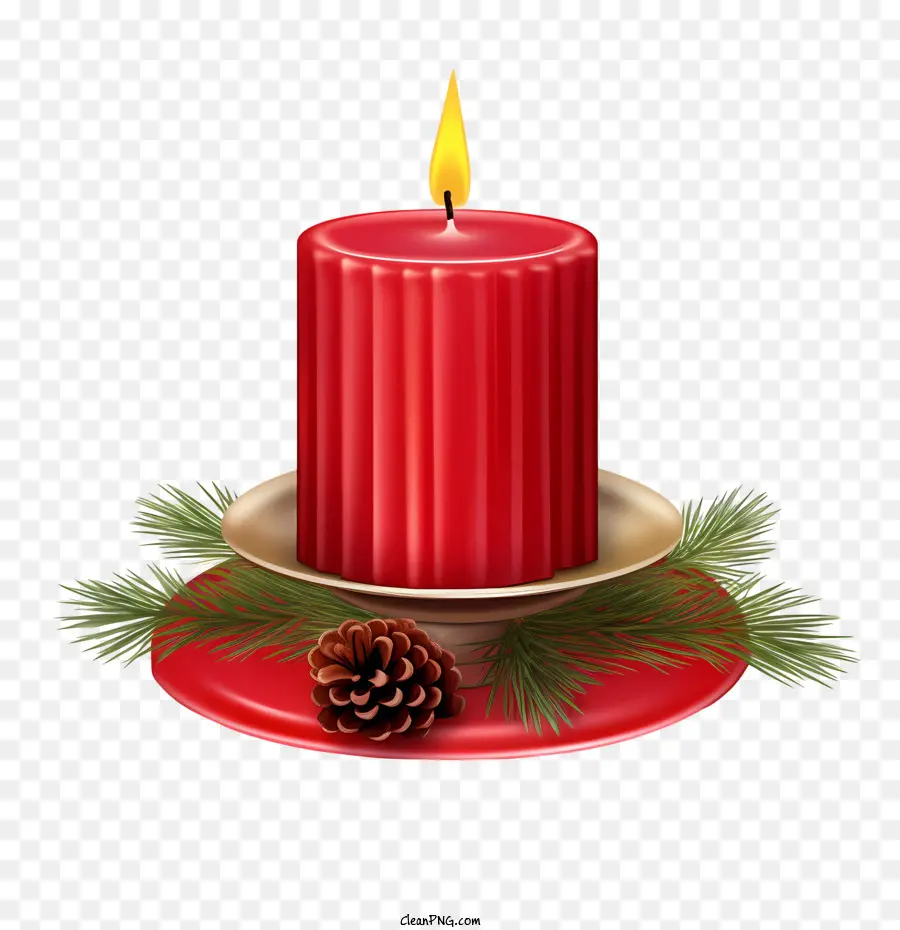 Vela De Navidad，Vela Roja PNG