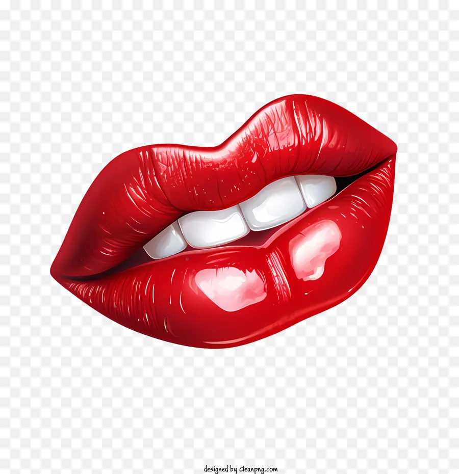 Los Labios Rojos，Labios Brillosos PNG