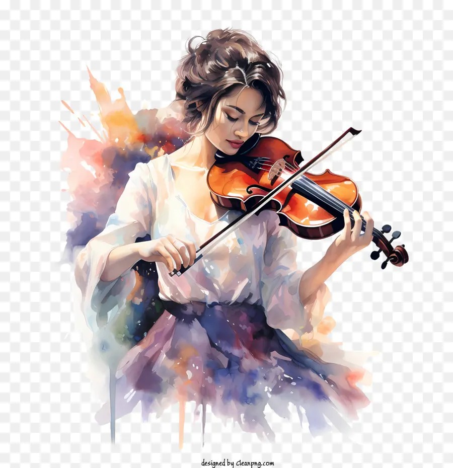 Dia Del Violin，Mujer Con Violín PNG