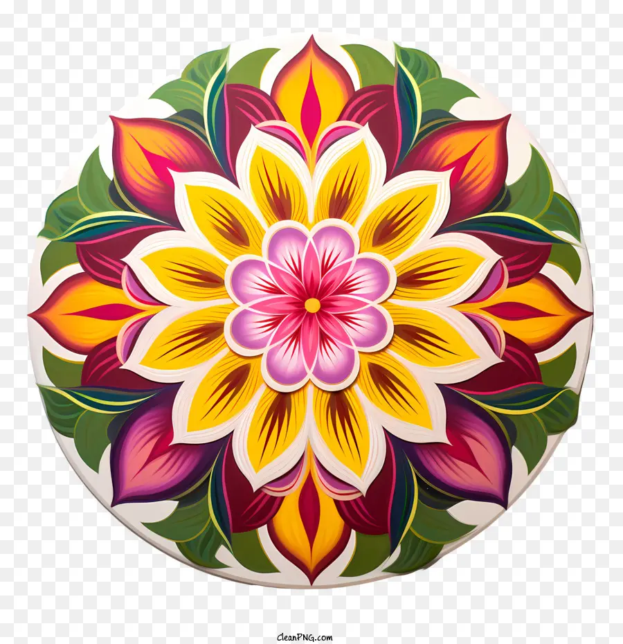 Rangoli Floral De Onam，Onam PNG