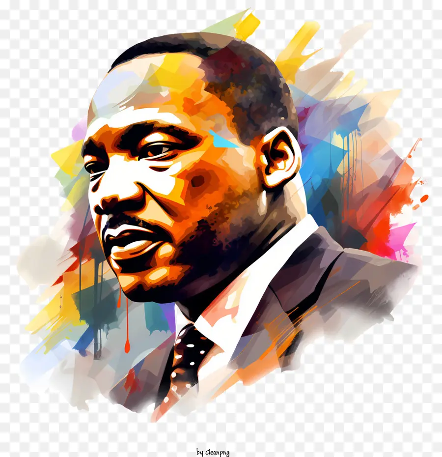 Día De Martin Luther King Jr，Retrato Colorido PNG