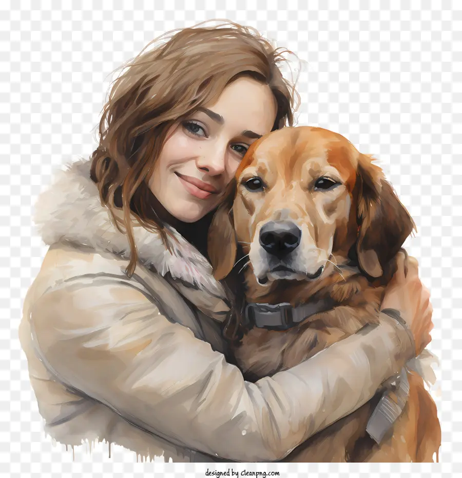 Abrazo Tu Sabueso Día，Mujer PNG