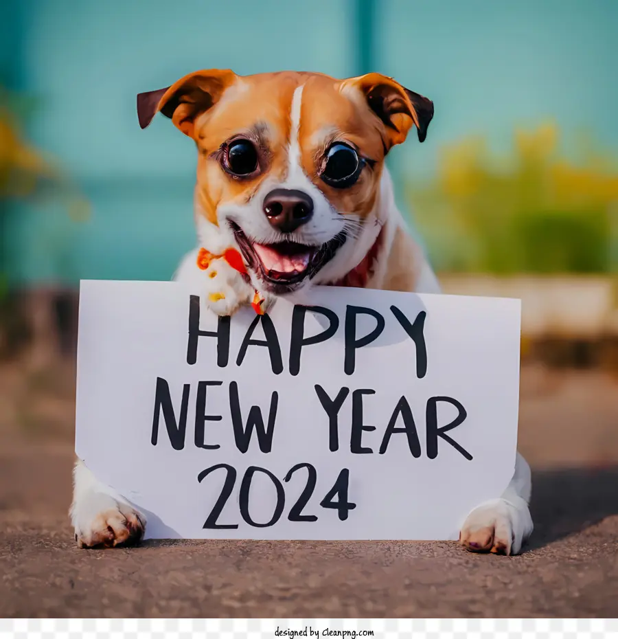 2024 Feliz Año Nuevo，Perro PNG
