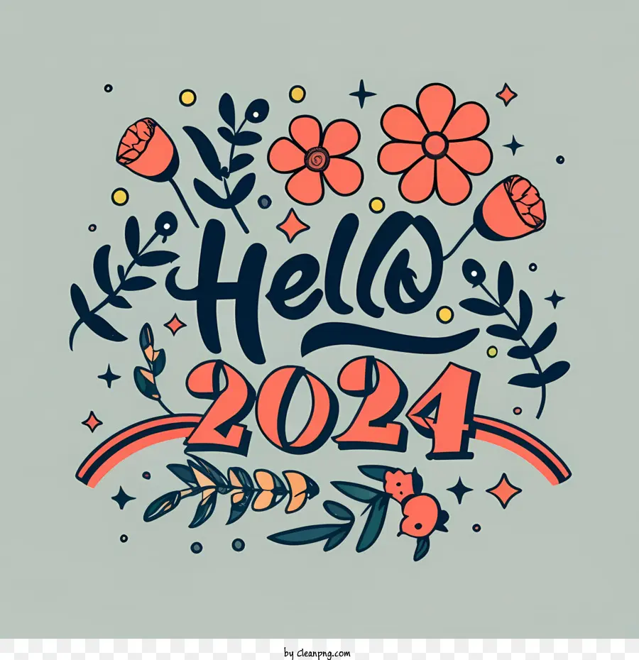 2024 Feliz Año Nuevo，Hola 2024 PNG