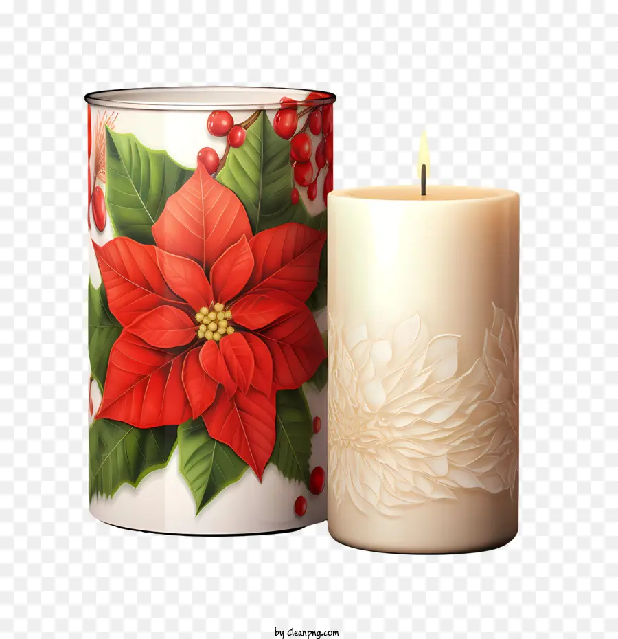 Vela De Navidad，La Flor De Pascua PNG