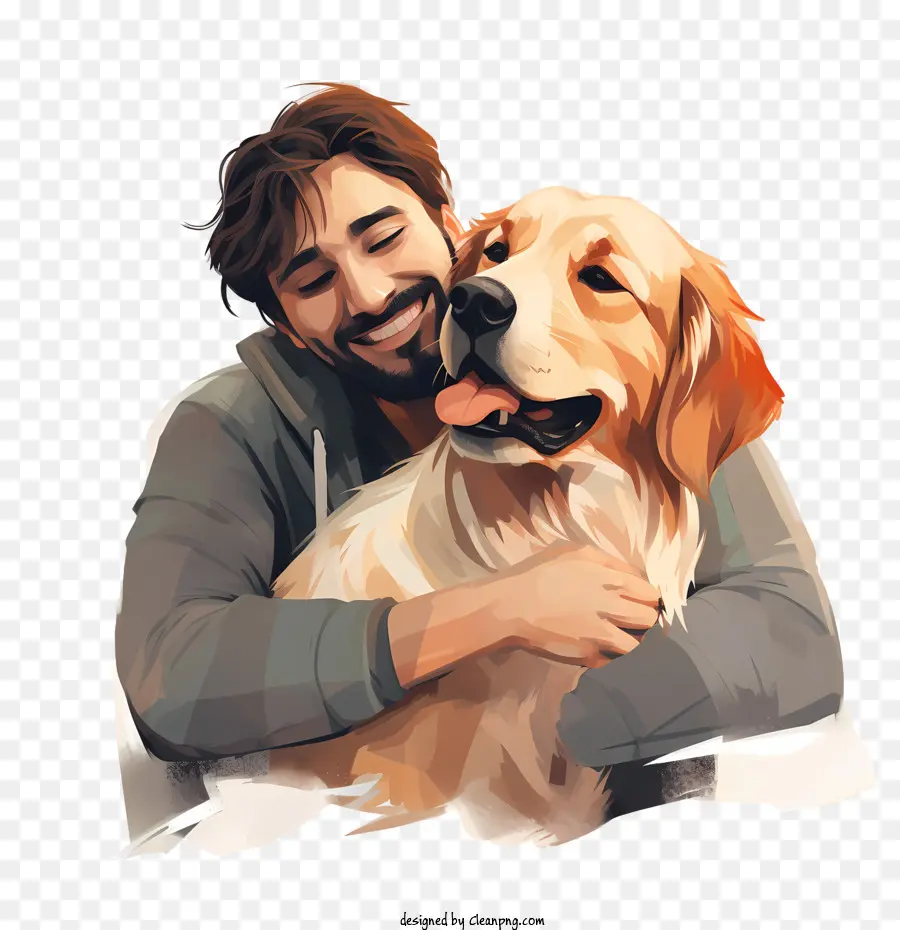 Abraza El Día De Tu Perro，Hombre Y Perro PNG