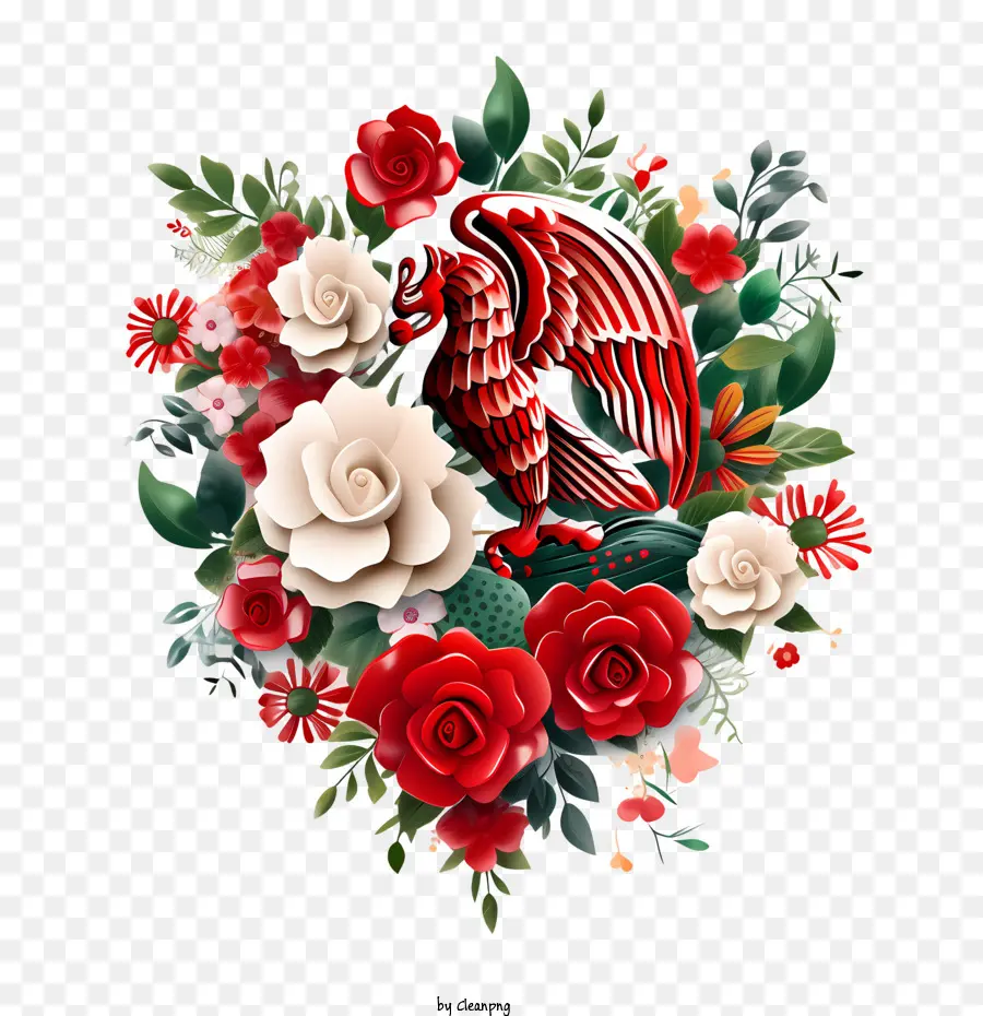 Día De La Independencia De México，Arreglo De Flores PNG