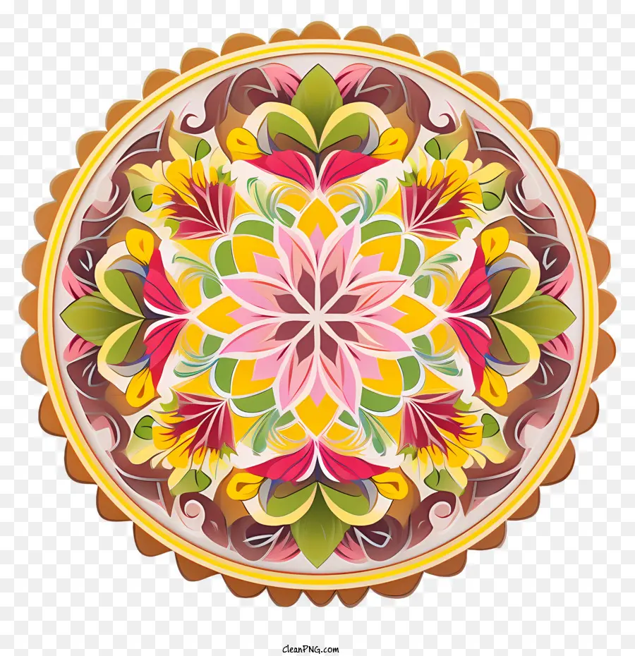 Onam，Rangoli Floral PNG