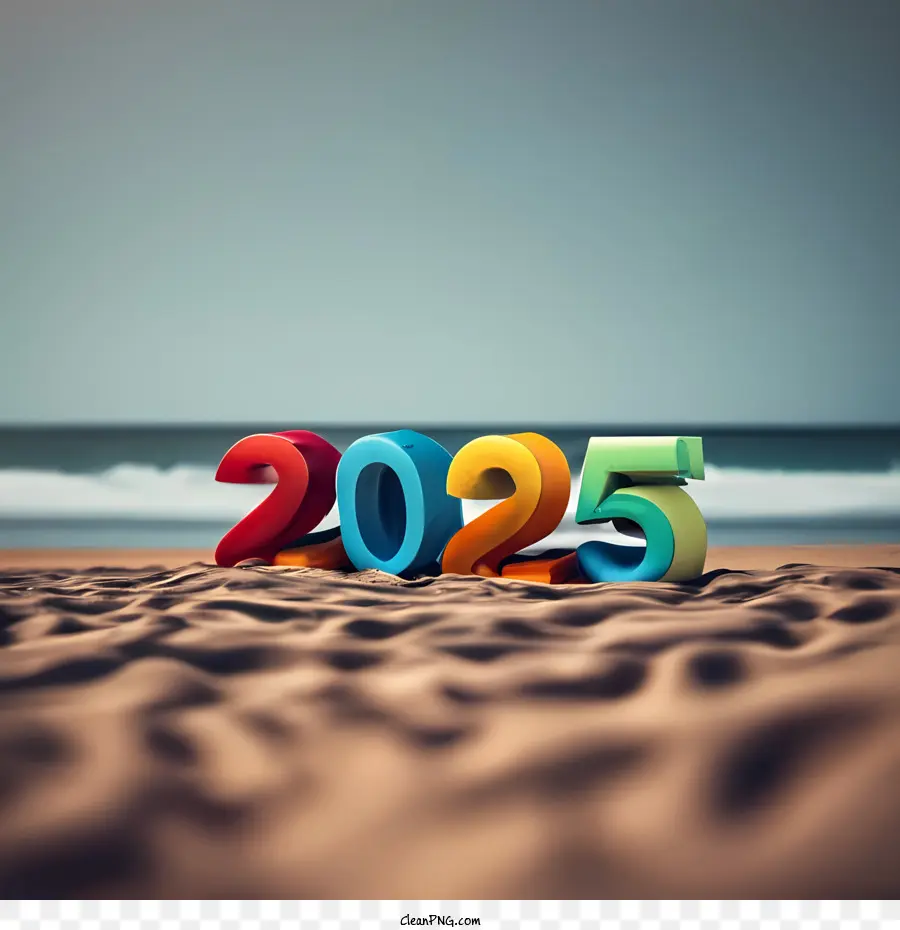 2025 Feliz Año Nuevo，2025 Word Art PNG