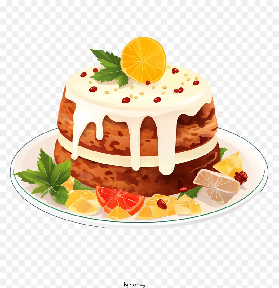 Pudin De Navidad，Pastel De Frutas PNG