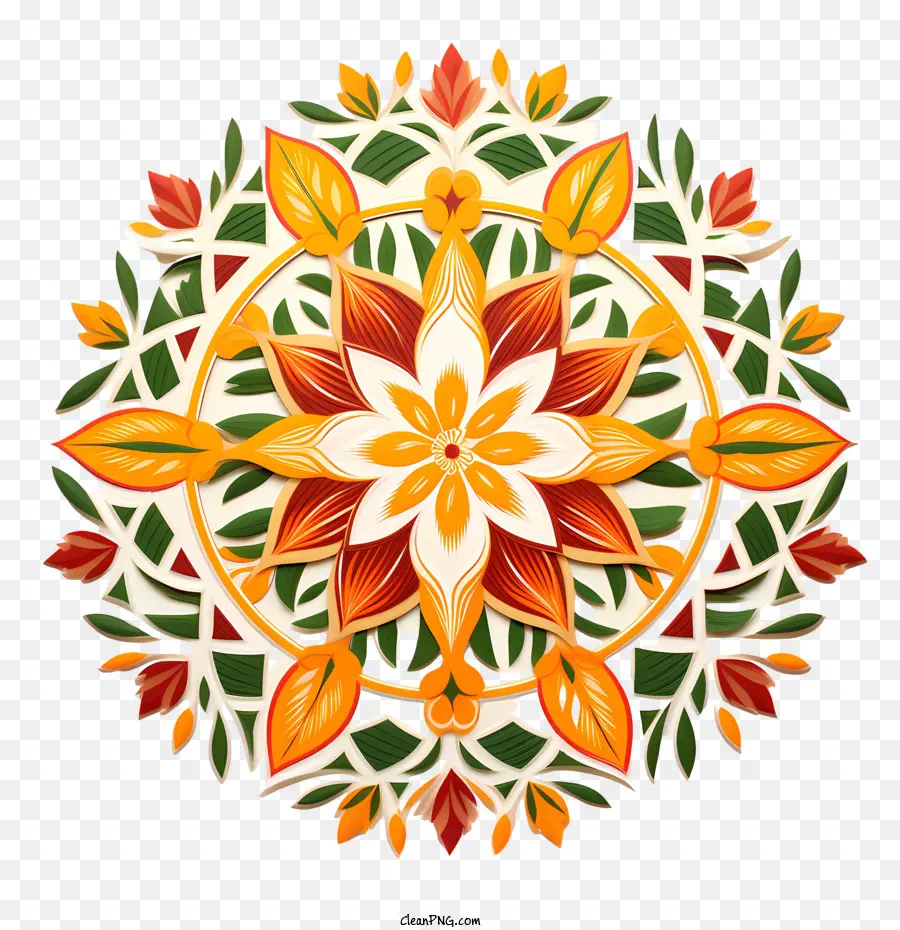 Onam，Rangoli Floral PNG